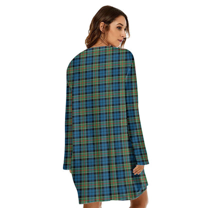 Colquhoun Ancient Tartan Crest Loose Crew Neck Dress