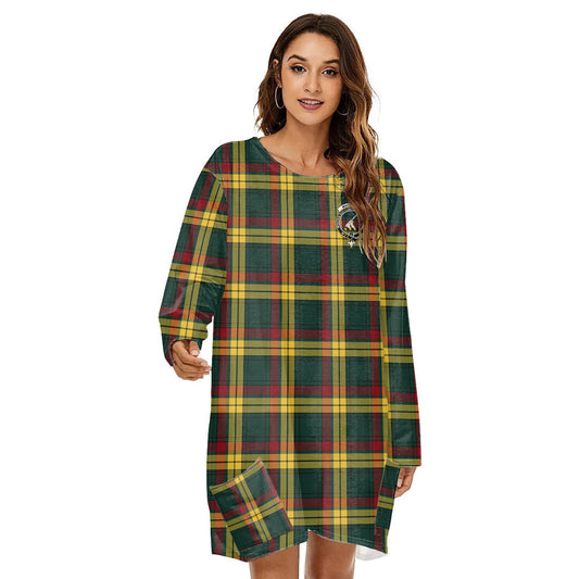 MacMillan Old Modern Tartan Crest Loose Crew Neck Dress