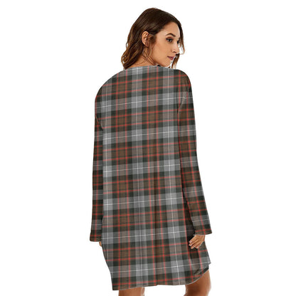 MacRae Hunting Weathered Tartan Crest Loose Crew Neck Dress