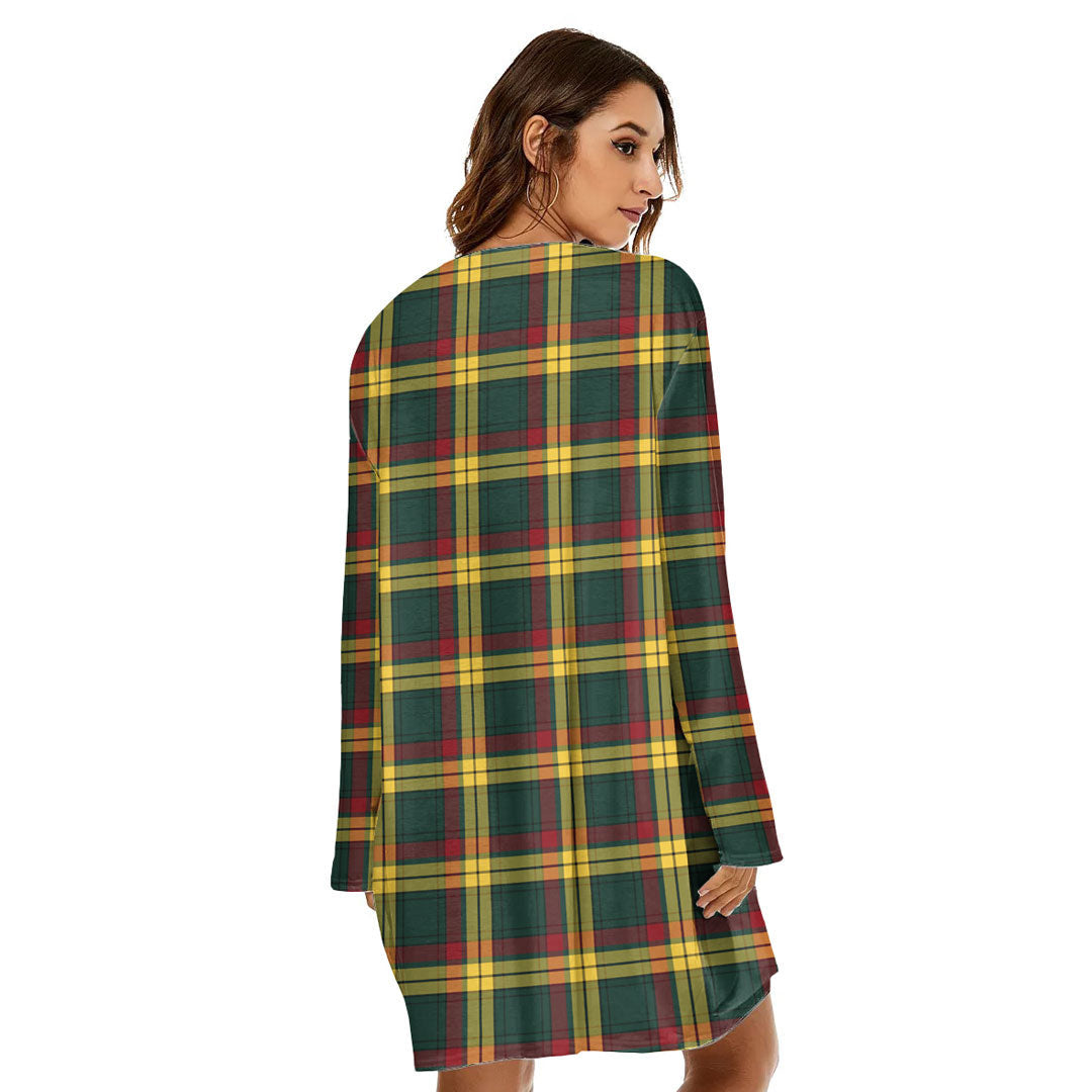 MacMillan Old Modern Tartan Crest Loose Crew Neck Dress