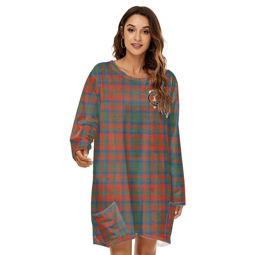 Matheson Ancient Tartan Crest Loose Crew Neck Dress