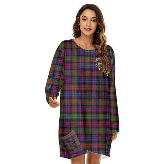 MacDonald Modern Tartan Crest Loose Crew Neck Dress