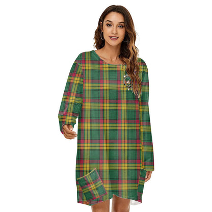 MacMillan Old Ancient Tartan Crest Loose Crew Neck Dress