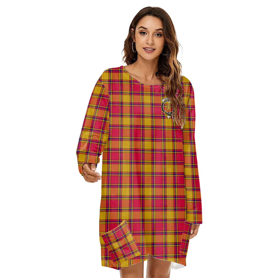 Scrymgeour Tartan Crest Loose Crew Neck Dress