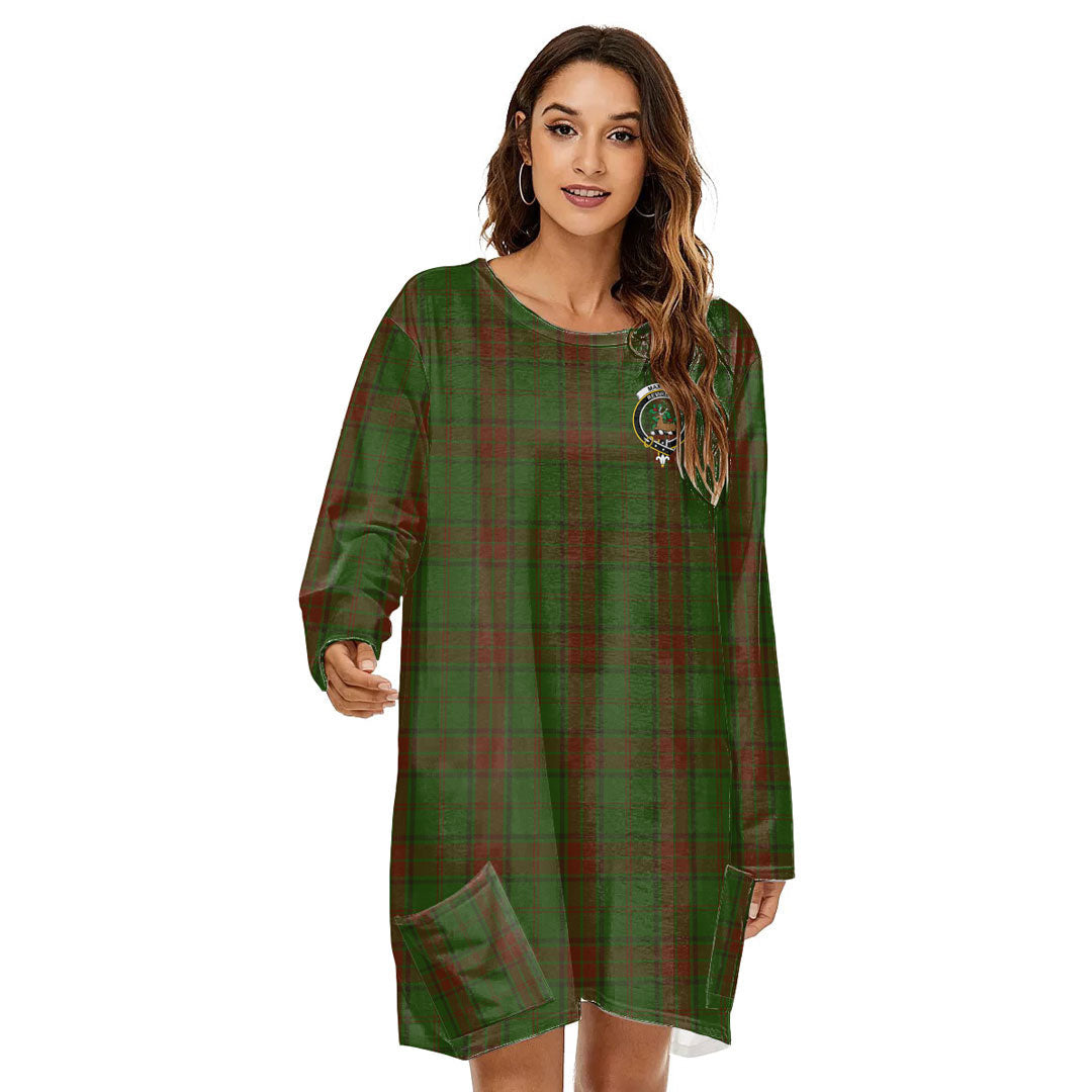 Maxwell Hunting Tartan Crest Loose Crew Neck Dress