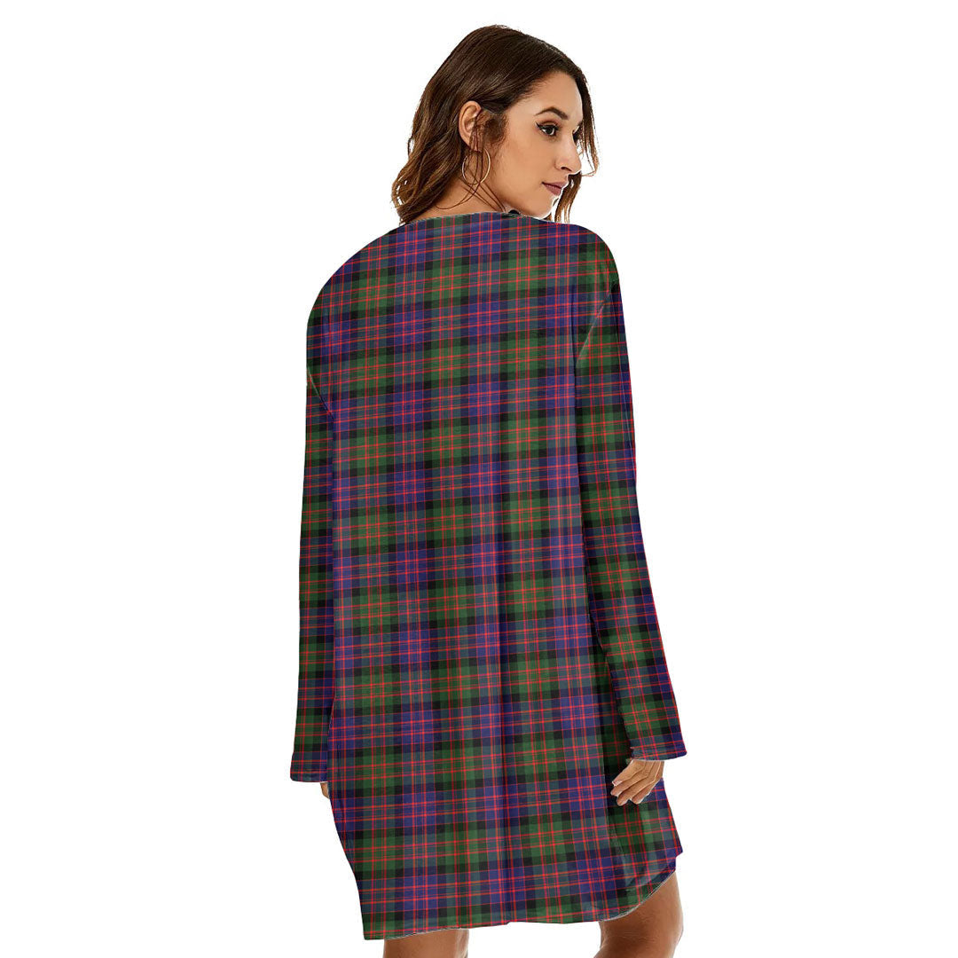 MacDonald Modern Tartan Crest Loose Crew Neck Dress