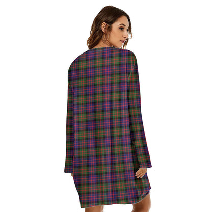 MacDonald Modern Tartan Crest Loose Crew Neck Dress