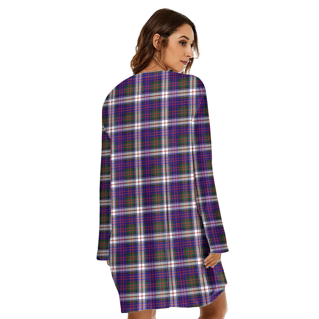 MacDonald Dress Modern Tartan Crest Loose Crew Neck Dress