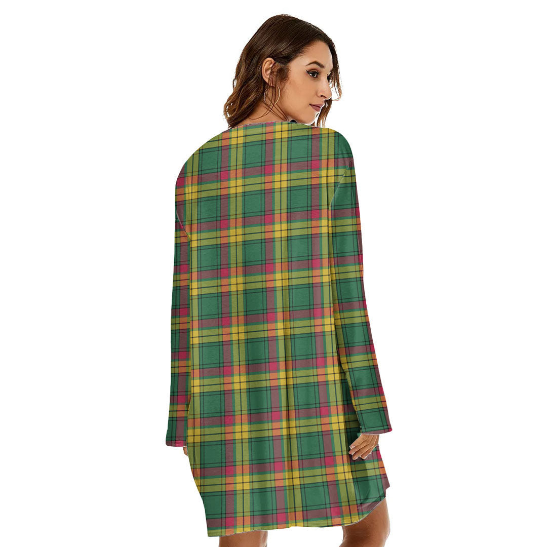 MacMillan Old Ancient Tartan Crest Loose Crew Neck Dress