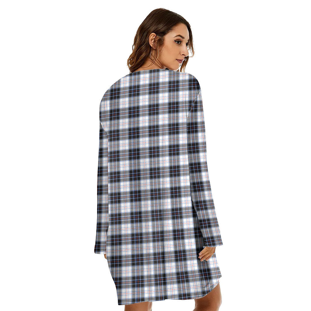 MacRae Dress Modern Tartan Crest Loose Crew Neck Dress