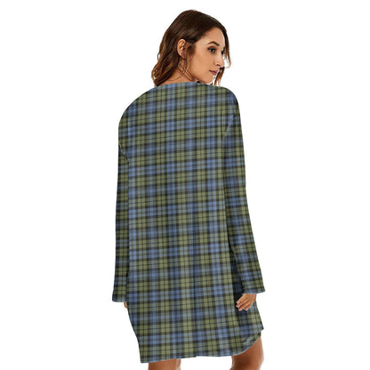 Campbell Faded Tartan Crest Loose Crew Neck Dress