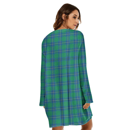 Irvine Ancient Tartan Crest Loose Crew Neck Dress