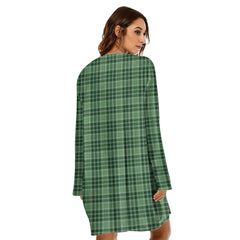 MacDonald Lord of the Isles Hunting Tartan Crest Loose Crew Neck Dress