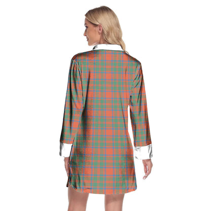 MacKintosh Ancient Tartan Crest Lapel Shirt Dress Long Sleeve