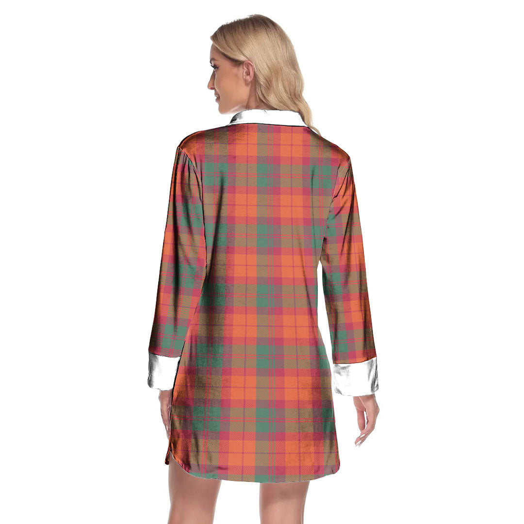 MacNab Ancient Tartan Crest Lapel Shirt Dress Long Sleeve