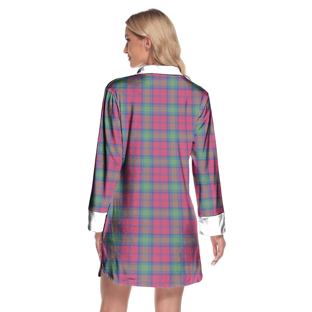 Lindsay Ancient Tartan Crest Lapel Shirt Dress Long Sleeve