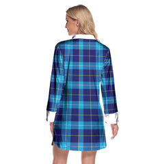 McKerrell Tartan Crest Lapel Shirt Dress Long Sleeve
