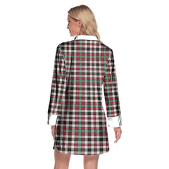 Borthwick Dress Ancient Tartan Plaid Lapel Shirt Dress Long Sleeve