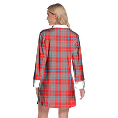 Moubray Tartan Plaid Lapel Shirt Dress Long Sleeve