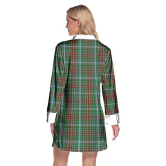 Gayre Tartan Plaid Lapel Shirt Dress Long Sleeve