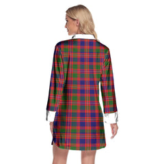 MacIntyre Modern Tartan Plaid Lapel Shirt Dress Long Sleeve