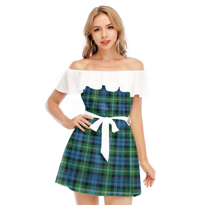 Lyon Clan Tartan Plaid Off-shoulder Dress With Ruffle