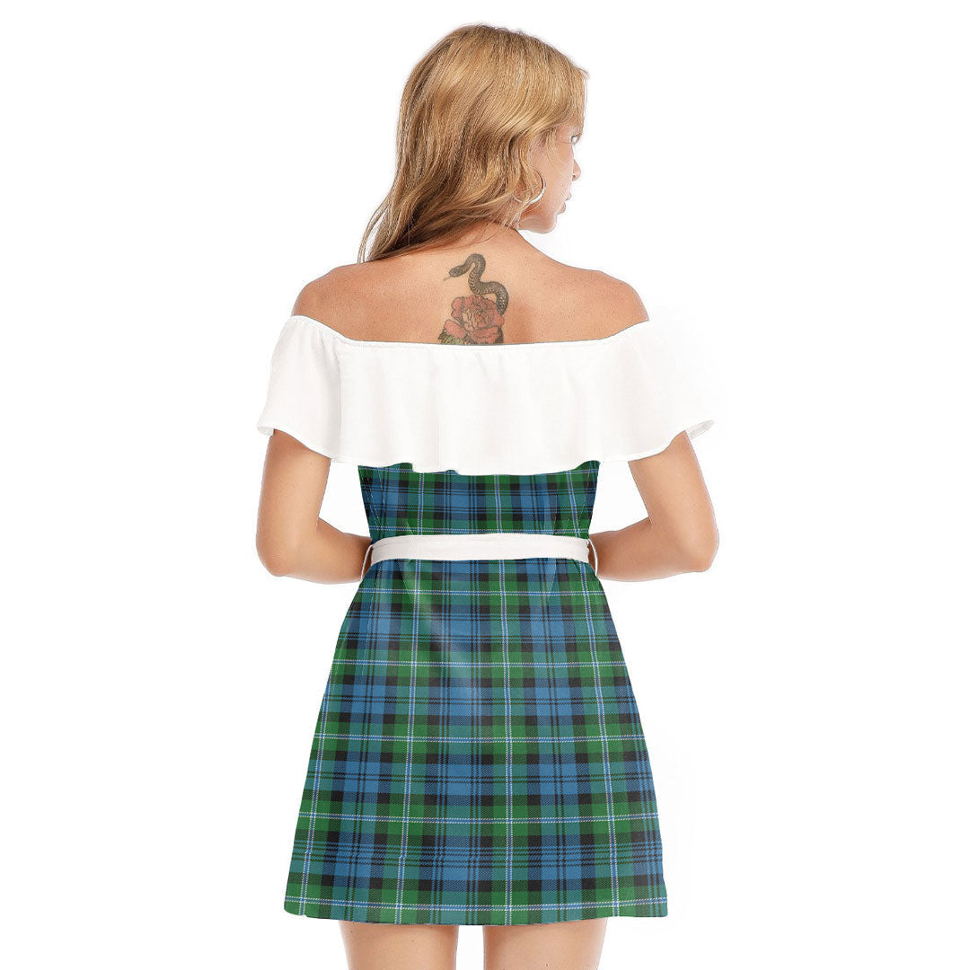 Lyon Clan Tartan Plaid Off-shoulder Dress With Ruffle