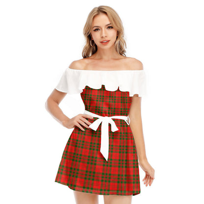 Livingstone Modern Tartan Plaid Off-shoulder Dress With Ruffle