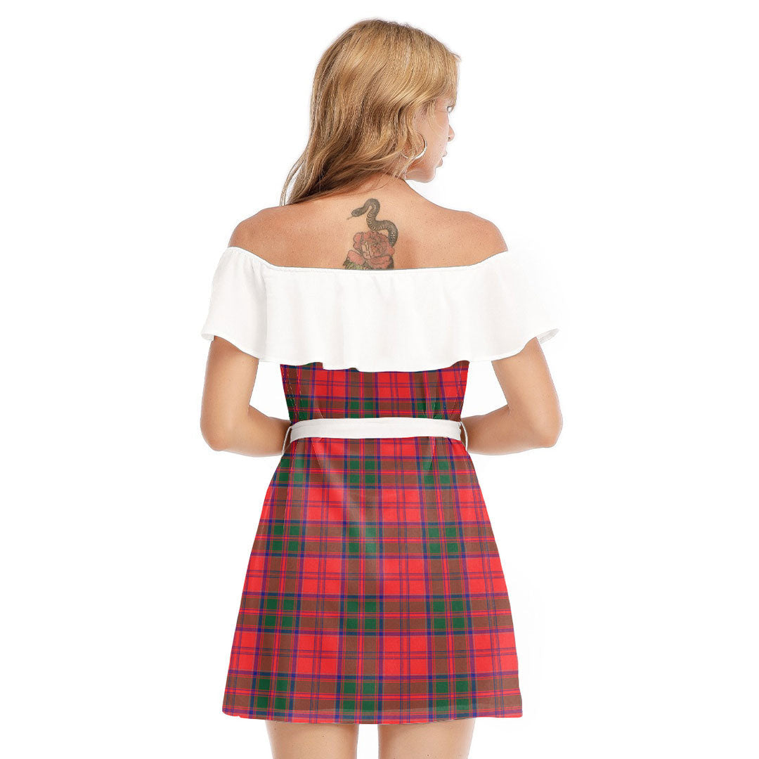 Drummond Modern Tartan Plaid Off-shoulder Dress With Ruffle