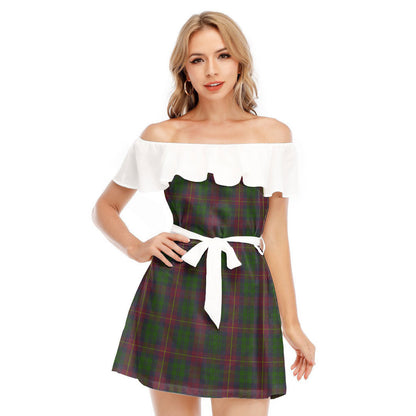 Cairns Tartan Plaid Off-shoulder Dress With Ruffle