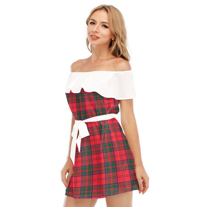 Drummond Modern Tartan Plaid Off-shoulder Dress With Ruffle