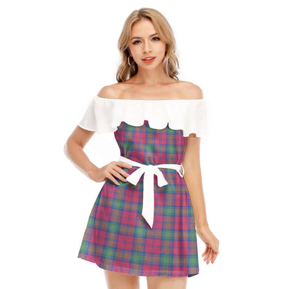 Lindsay Ancient Tartan Plaid Off-shoulder Dress With Ruffle