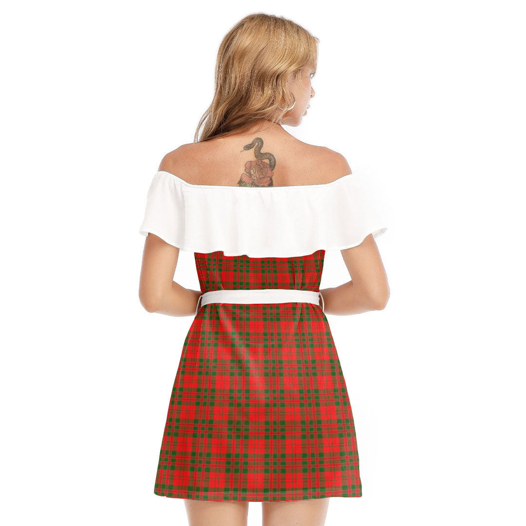 Livingstone Modern Tartan Plaid Off-shoulder Dress With Ruffle