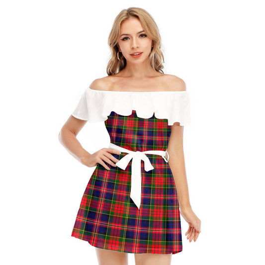 MacPherson Modern Tartan Plaid Off-shoulder Dress With Ruffle