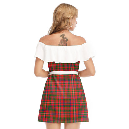 MacKinnon Modern Tartan Plaid Off-shoulder Dress With Ruffle