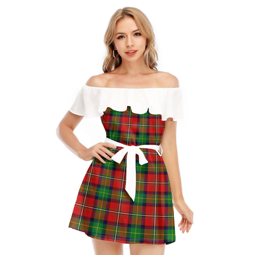 Boyd Modern Tartan Plaid Off-shoulder Dress With Ruffle