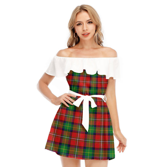 Boyd Modern Tartan Plaid Off-shoulder Dress With Ruffle