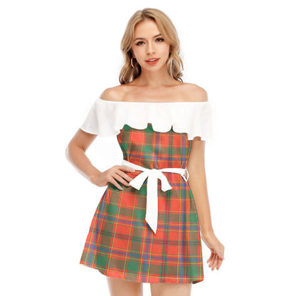 Munro Ancient Tartan Plaid Off-shoulder Dress With Ruffle