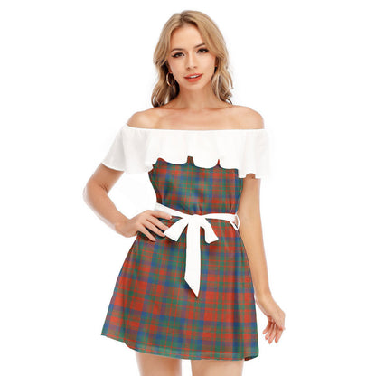 Matheson Ancient Tartan Plaid Off-shoulder Dress With Ruffle