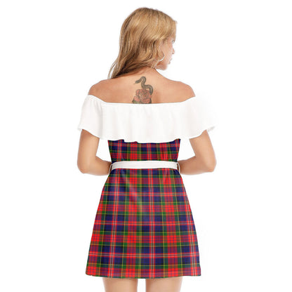 MacPherson Modern Tartan Plaid Off-shoulder Dress With Ruffle