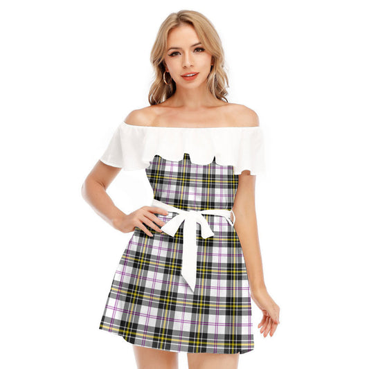 MacPherson Dress Modern Tartan Plaid Off-shoulder Dress With Ruffle