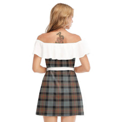 Gunn Weathered Tartan Plaid Off-shoulder Dress With Ruffle