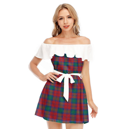 Lindsay Modern Tartan Plaid Off-shoulder Dress With Ruffle