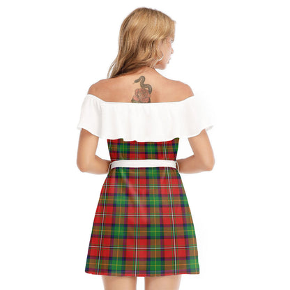 Boyd Modern Tartan Plaid Off-shoulder Dress With Ruffle