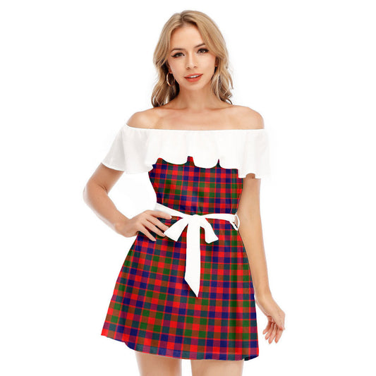 Gow Modern Tartan Plaid Off-shoulder Dress With Ruffle