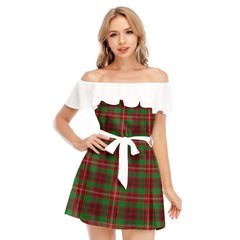 Ainslie Tartan Plaid Off-shoulder Dress With Ruffle