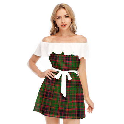 Buchan Modern Tartan Plaid Off-shoulder Dress With Ruffle