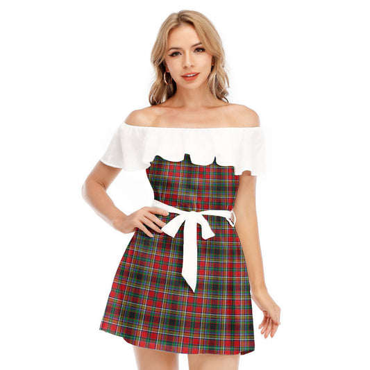 Anderson of Arbrake Tartan Plaid Off-shoulder Dress With Ruffle