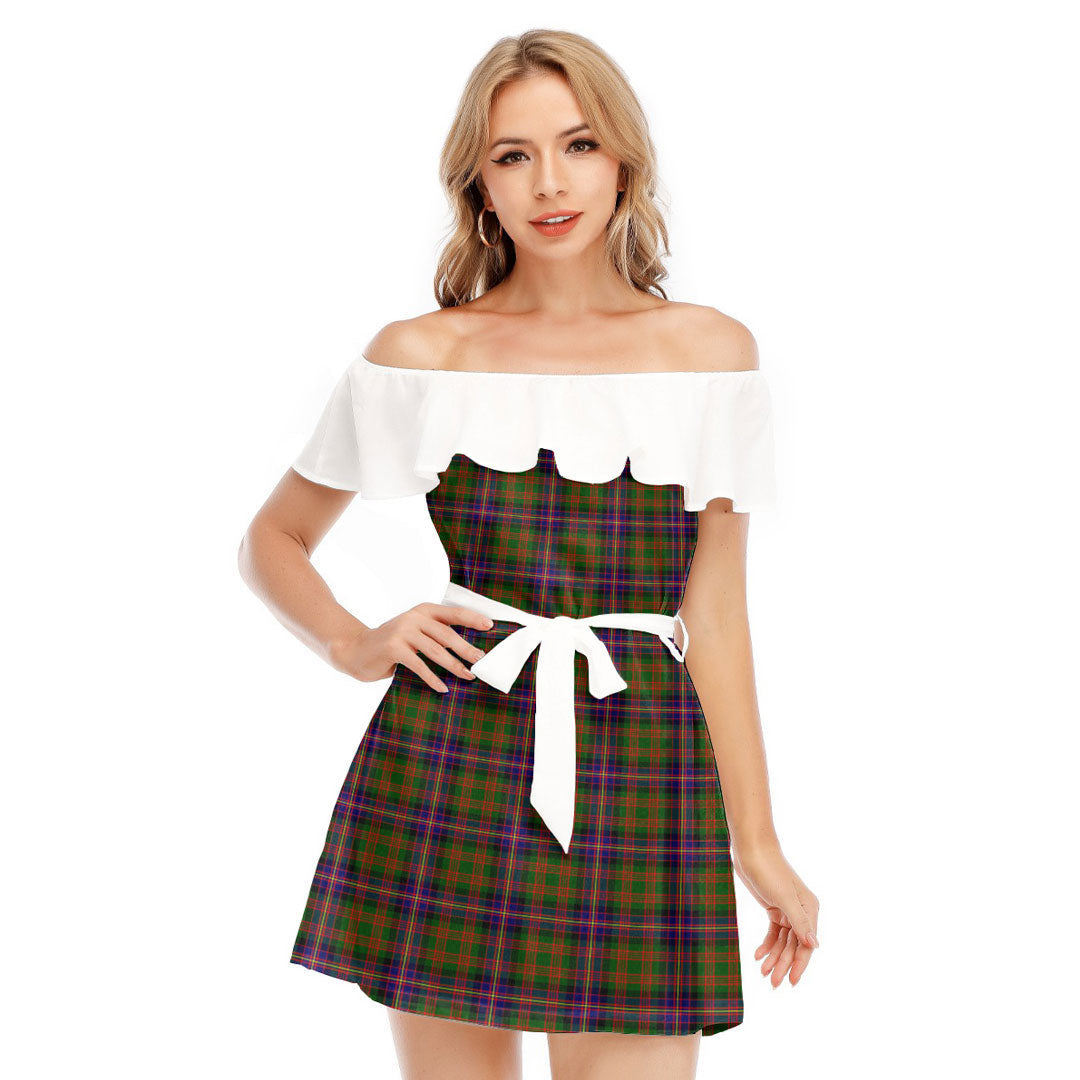 Cochrane Modern Tartan Plaid Off-shoulder Dress With Ruffle