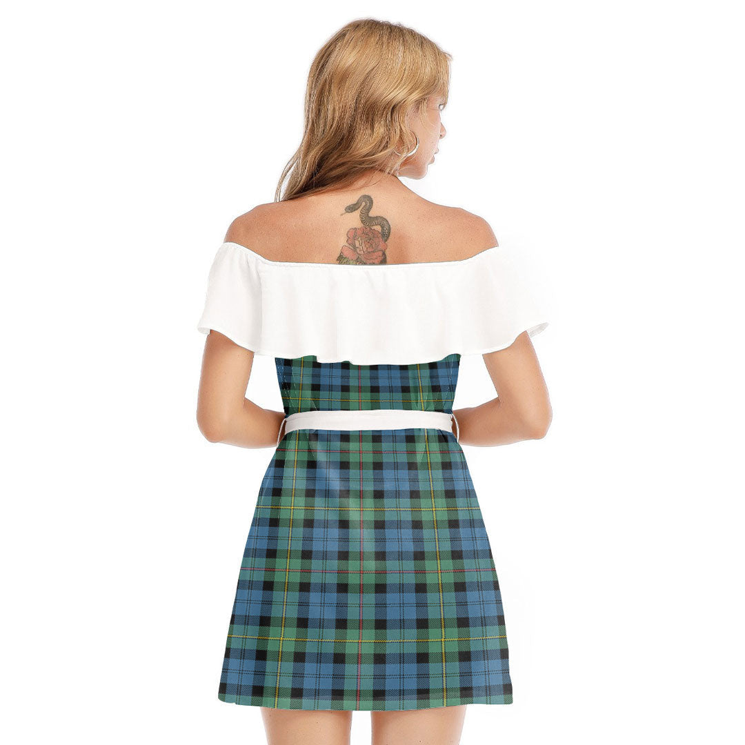 MacEwen Ancient Tartan Plaid Off-shoulder Dress With Ruffle